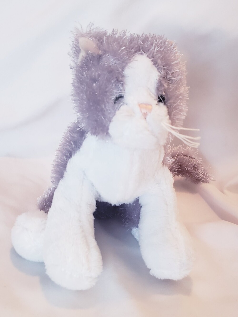 Plush Gray & White Cat Plush Toy - Soft Pet Stuffed Animal